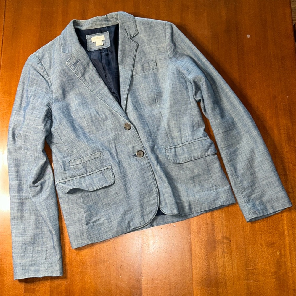 J. Crew Light Blue Linen Blend Blazer
